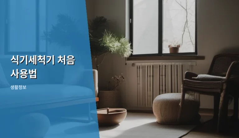 식기세척기 처음 사용법 및 올바른 관리 가이드