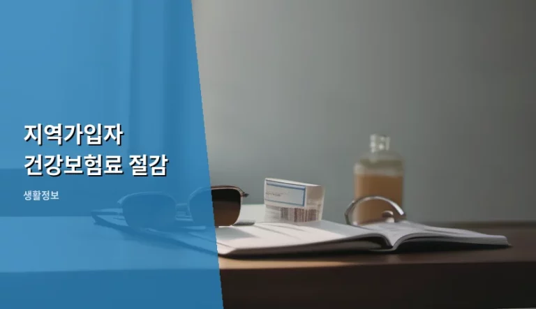 지역가입자 건강보험료 절감 방법과 핵심 체크리스트