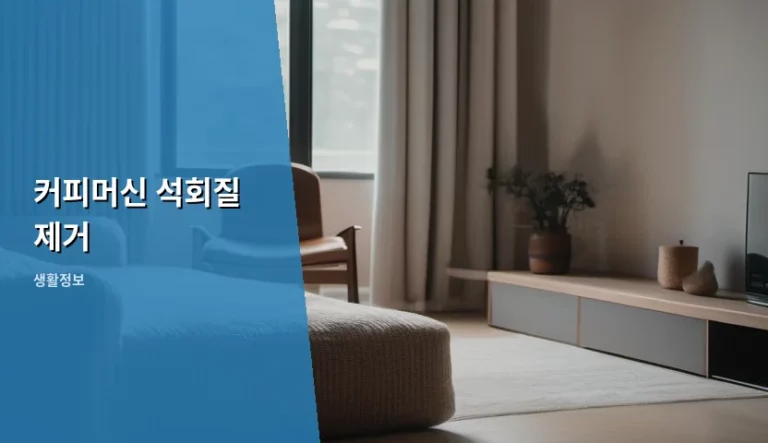 커피머신 석회질 제거 방법과 주기 관리 가이드