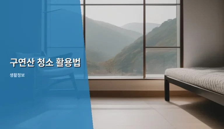 구연산 청소 활용법 및 주의사항 정리