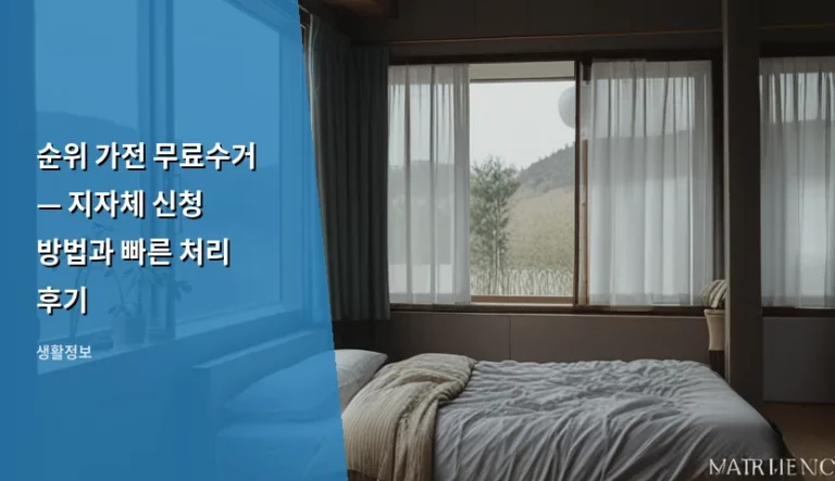 순위 가전 무료수거 — 지자체 신청 방법과 빠른 처리 후기