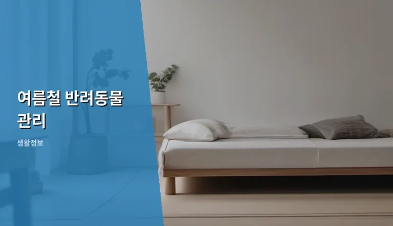 무더운 여름, 우리 아이들을 지키는 여름철 반려동물 관리 노하우