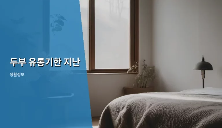두부 유통기한 지난 경우 먹어도 될지 고민된다면 꼭 확인해야 할 체크리스트