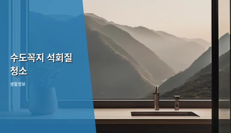 수도꼭지 석회질 청소 방법과 관리 팁