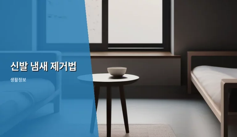 신발 냄새 제거법 및 쾌적한 관리 가이드