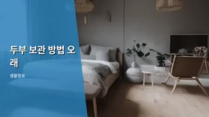 두부 보관 방법 오래 유지하는 비결, 신선함 지키기 A to Z