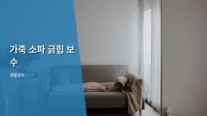 가죽 소파 긁힘 보수, 전문가처럼 집에서 해결하는 완벽 가이드