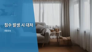 만일의 상황 대비! 침수 발생 시 대처 요령 총정리