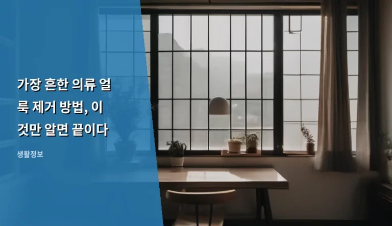 가장 흔한 의류 얼룩 제거 방법, 이것만 알면 끝이다