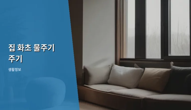 집 화초 물주기 주기 결정하는 환경별 가이드