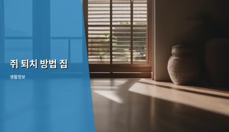 집 안 쥐 퇴치 방법 및 침입 경로 차단 가이드