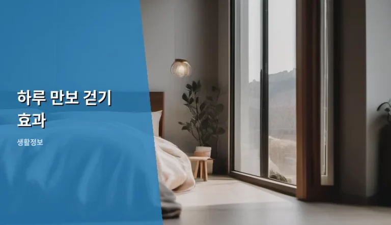 하루 만보 걷기 효과와 건강 관리법