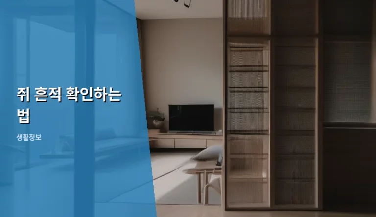 집안에 숨어든 쥐 흔적 확인하는 법 및 대처 가이드