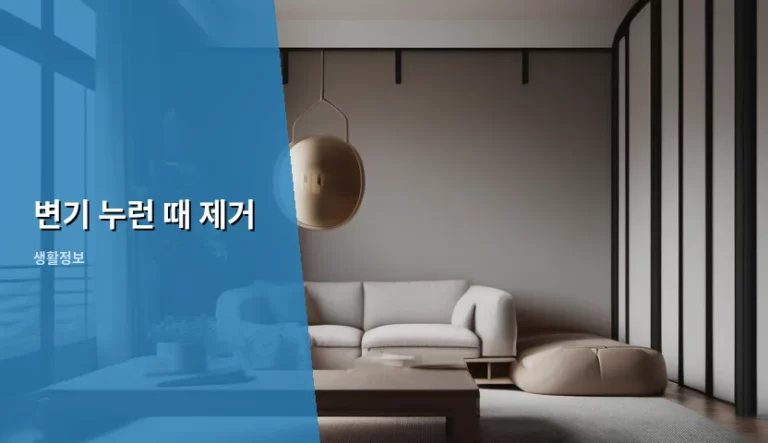 변기 누런 때 제거 방법과 관리 노하우