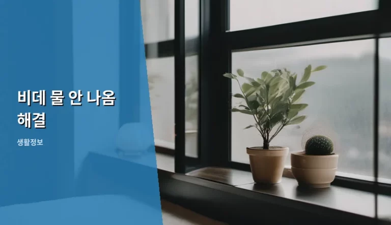 비데 물 안 나옴 해결 방법 및 원인 분석