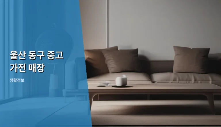 울산 동구 중고 가전 매장 알뜰하게 이용하는 방법