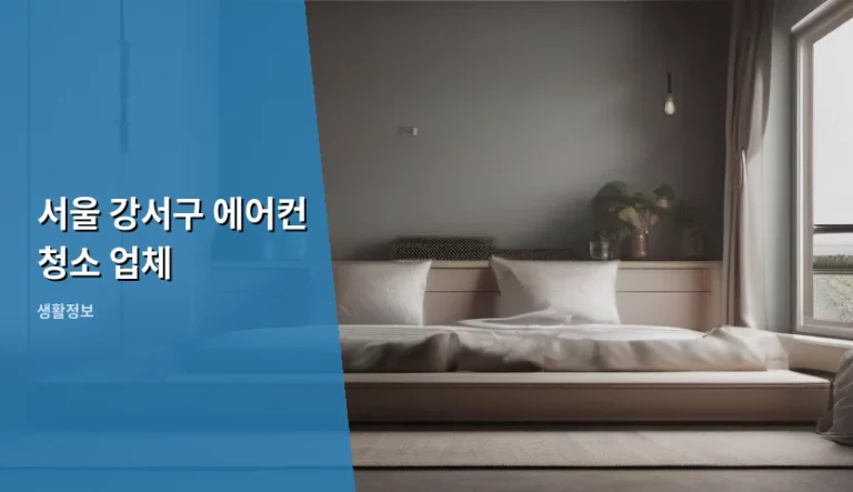 서울 강서구 에어컨 청소 업체 선택 기준과 관리 팁