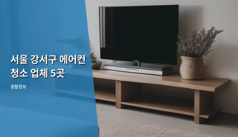 서울 강서구 에어컨 청소 업체 5곳 비교 가이드