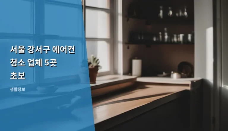 서울 강서구 에어컨 청소 업체 5곳 초보 가이드