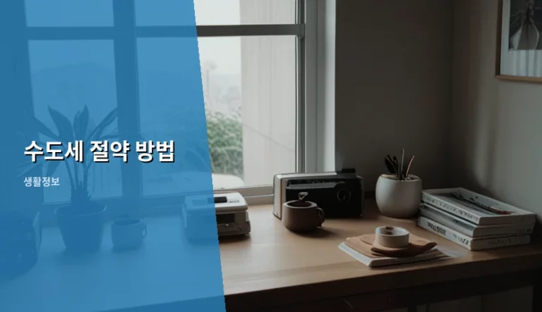 수도세 절약 방법과 실천 가능한 생활 팁 정리