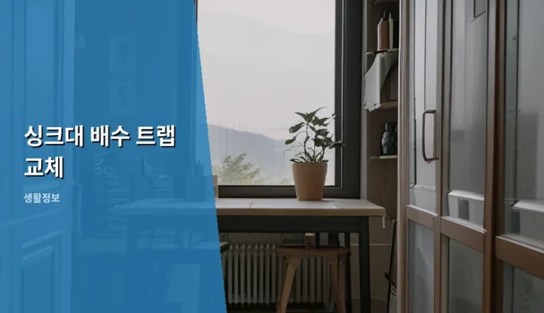 싱크대 배수 트랩 교체 주기와 셀프 시공 방법