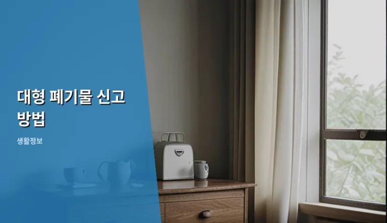 대형 폐기물 신고 방법 및 품목별 배출 비용 가이드