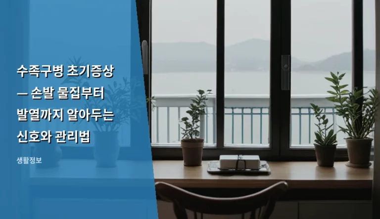 수족구병 초기증상 — 손발 물집부터 발열까지 알아두는 신호와 관리법