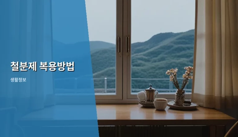 철분제 복용방법 및 흡수율 높이는 실전 가이드