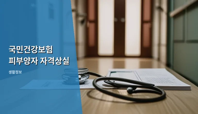 국민건강보험 피부양자 자격상실 기준과 대처 방법 정리