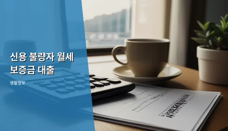 신용 불량자 월세 보증금 대출 가능 방법과 현실적인 대안