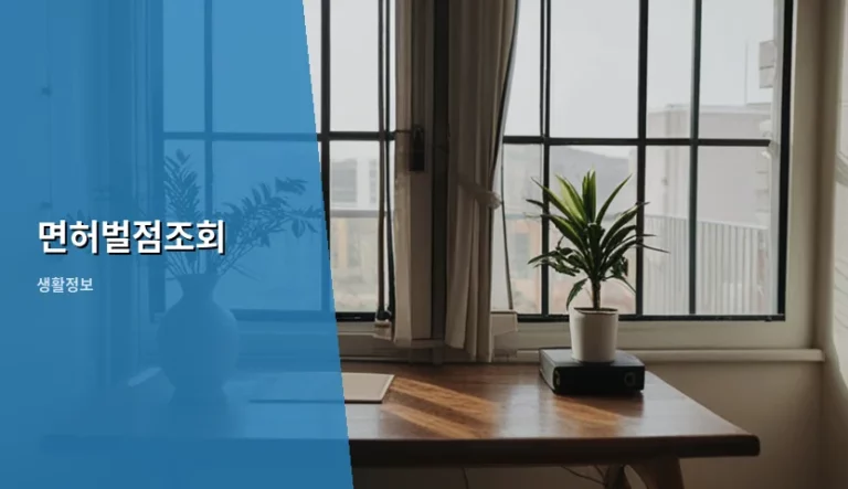 면허벌점조회 방법과 누적 기준 및 관리 요령 안내