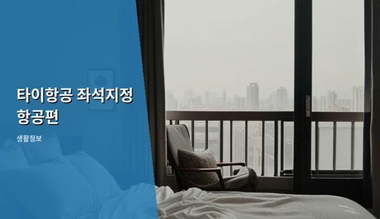 타이항공 좌석지정 항공편 예약 방법과 요금 팁 정리