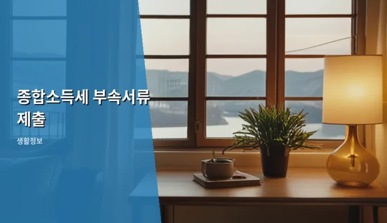 종합소득세 부속서류 제출 방법 및 주의사항 정리