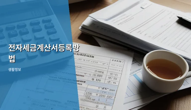 전자세금계산서등록방법 및 2026년 의무 대상 기준 가이드