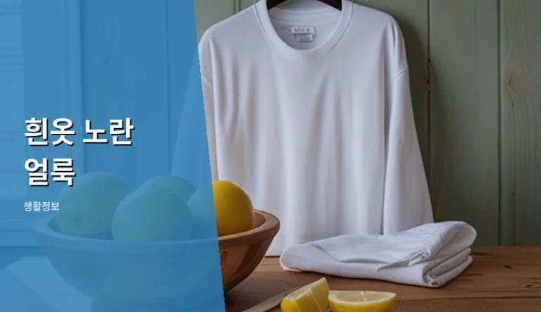 흰옷 노란 얼룩 제거를 위한 3단계 시간별 대처법